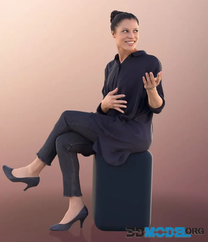 Business Woman Sitting Talking And Gesticulating (PBR)