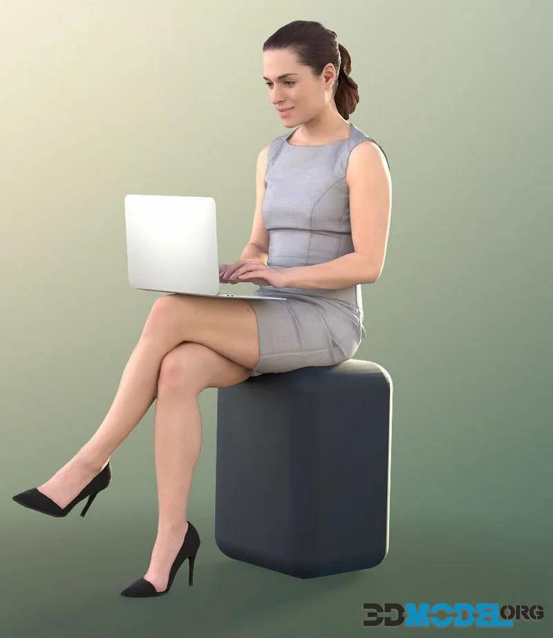 Business Woman Working With Laptop (PBR)