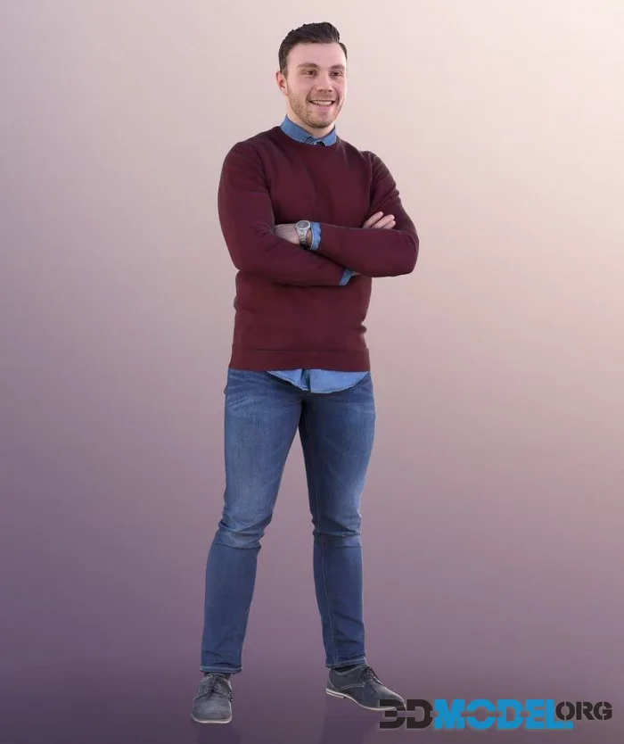 Casual Man Standing With Crossed Armes (PBR)