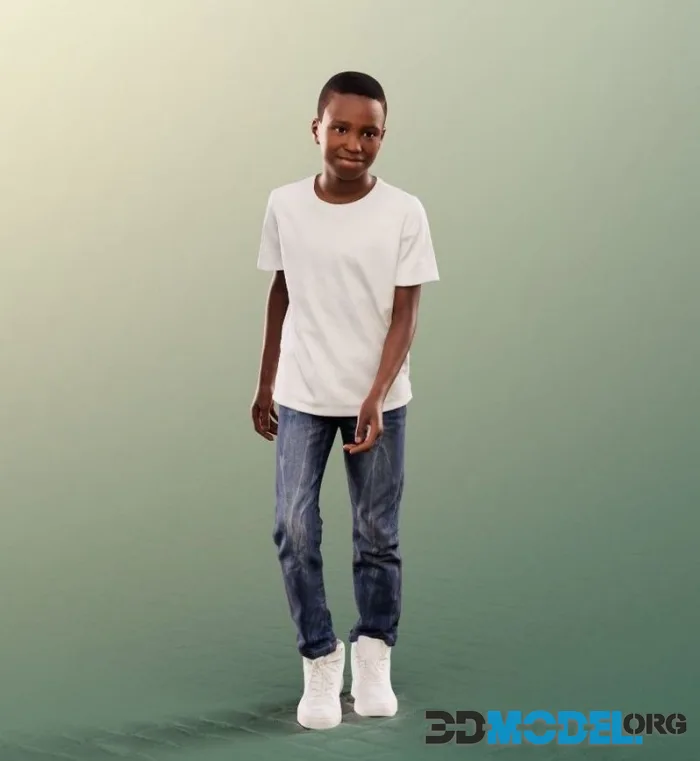 Casual Walking Black Boy (PBR)