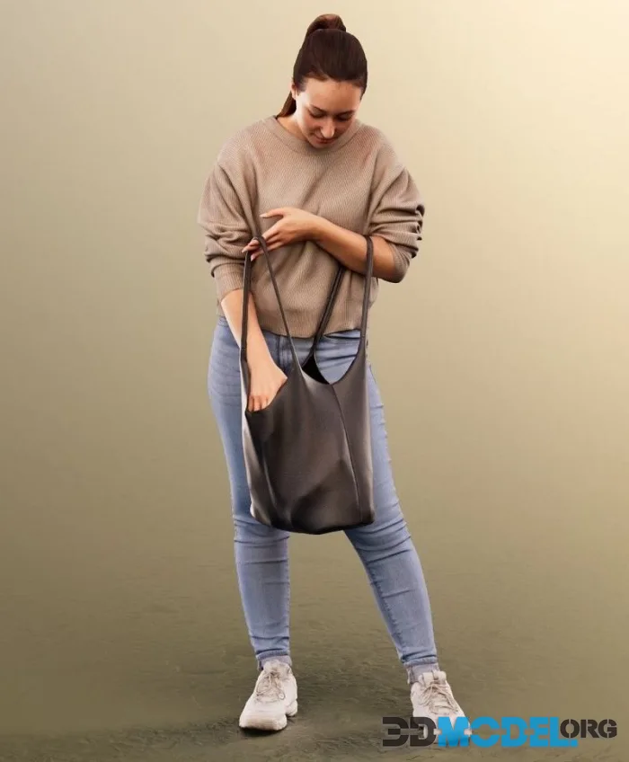 Casual Woman Searching In Her Bag (PBR)