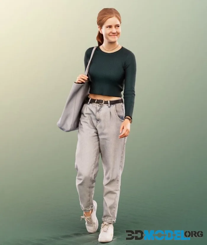 Casual Woman Walking With Bag (PBR)