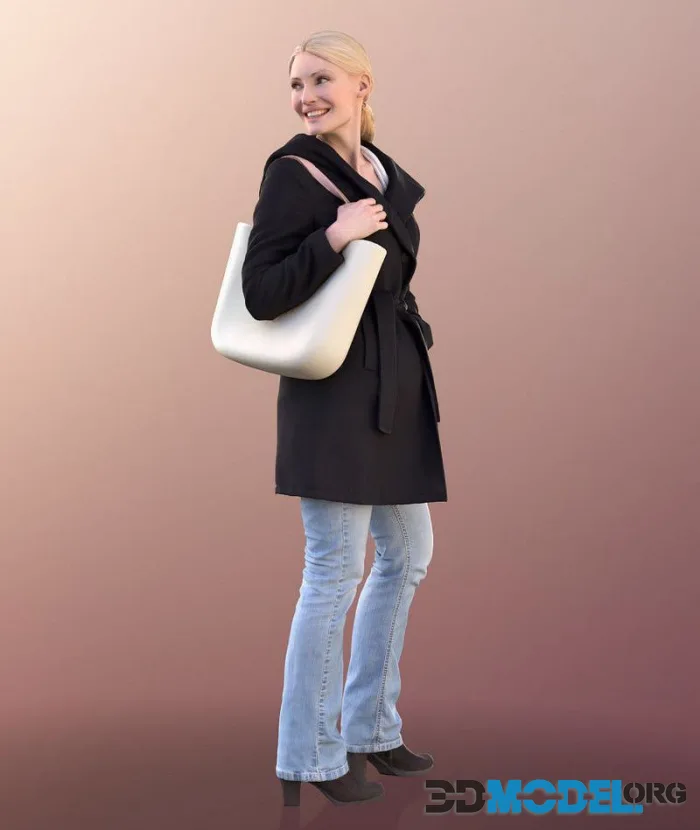 Casual Woman With Bag Looking Back (PBR)