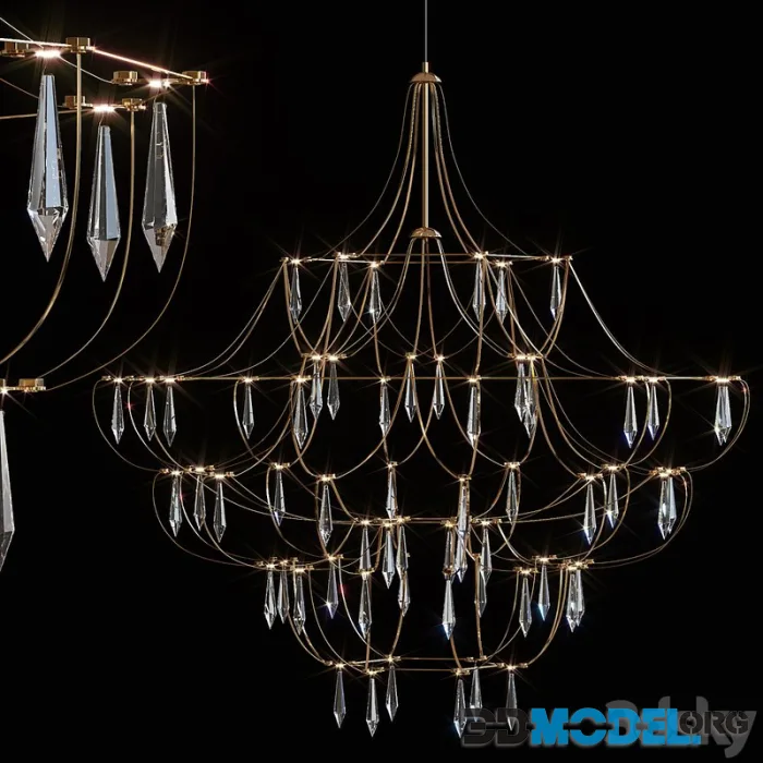 Chandelier Syneil 1019-LED43PL gold and silver