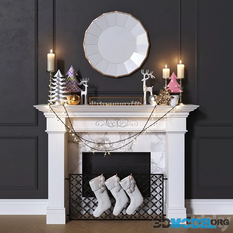 Christmas set for decorating festive interior