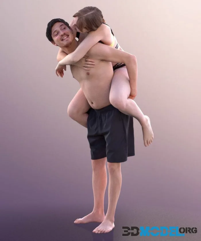 Couple In Swimwear Piggyback (PBR)
