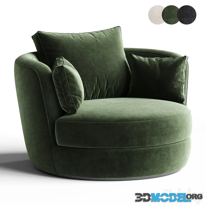 Dahlonega Upholstered Swivel Barrel Chair
