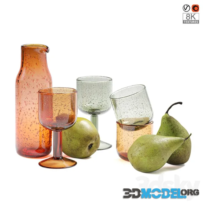 Decorative kitchen set H&M (dishes and pears)