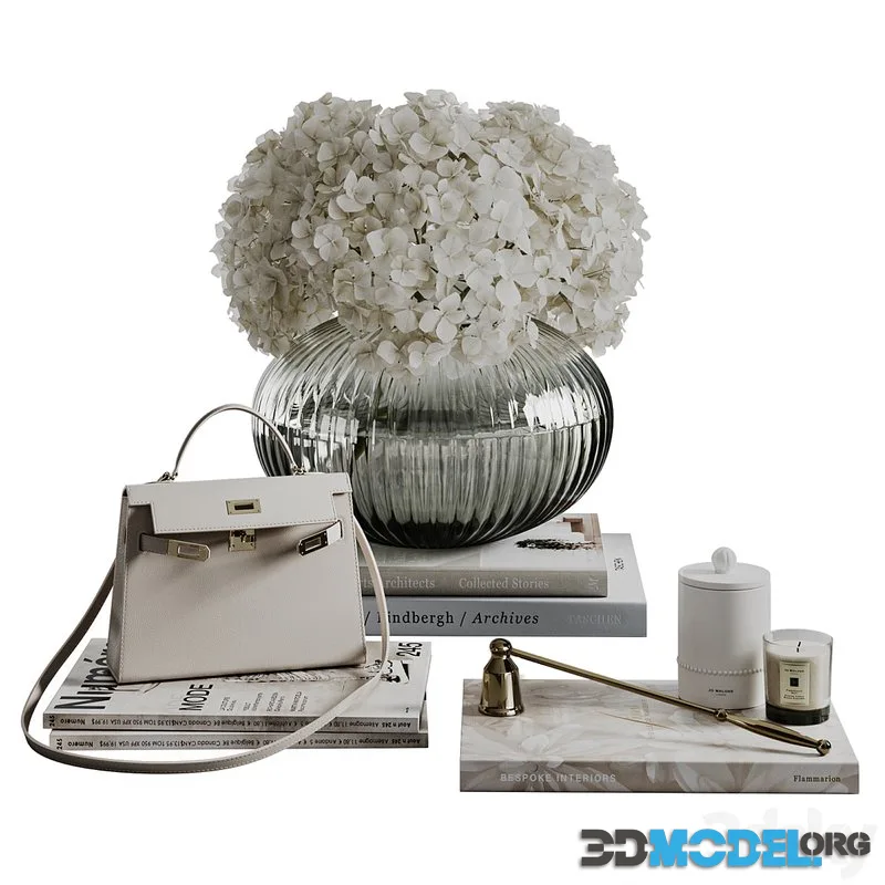 Decorative set 4 Hydrangeas