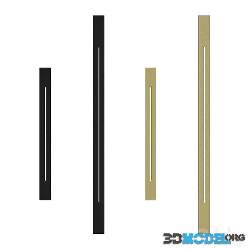 Elongated rectangular LED wall lamp SOURIS L100 Black,Gold