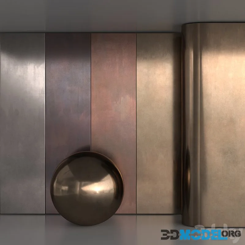 Flat old metal material set 2