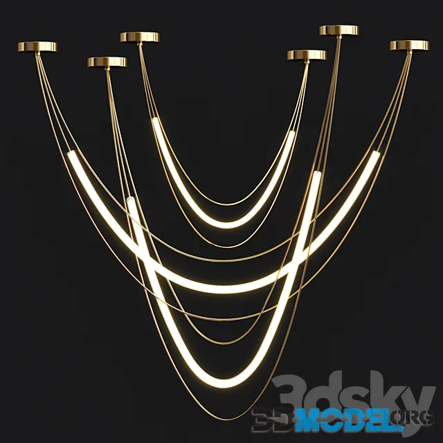 Geometric LED Line Chandelier 2