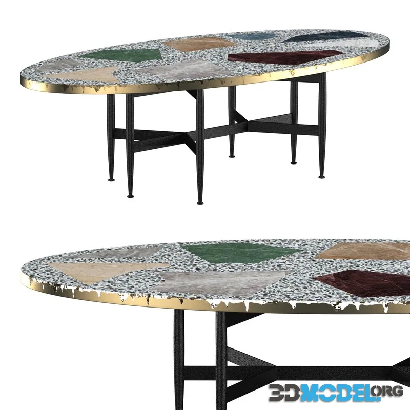 Gold Beam Dining Table