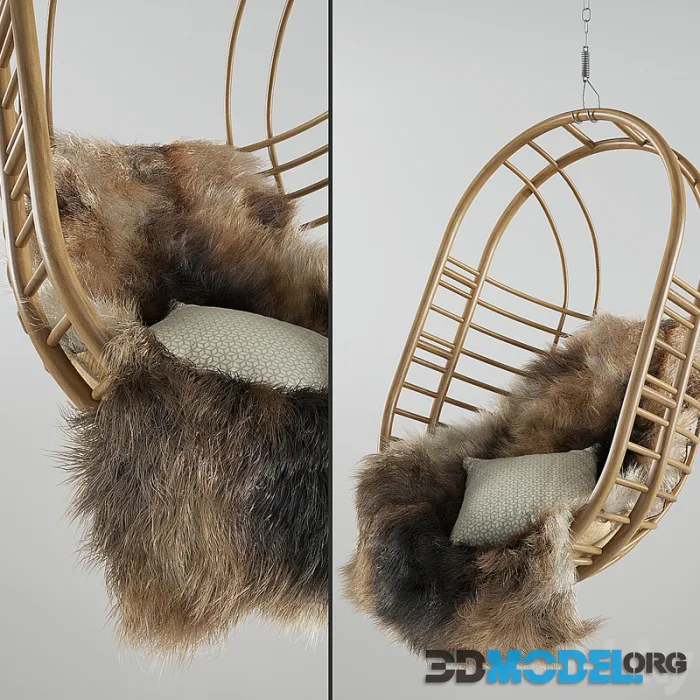 Hanging Chair with fur