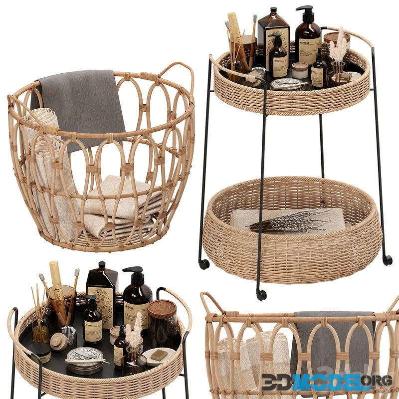 IKEA bathroom set 01 (rattan)