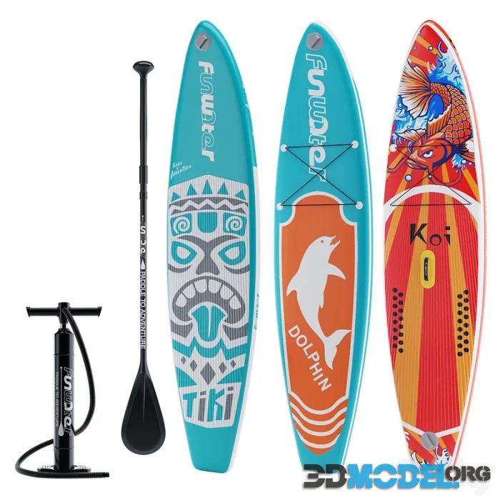 Inflatable SUP-board (SUP board) with an oar and a safety leash (350x84x15 cm)