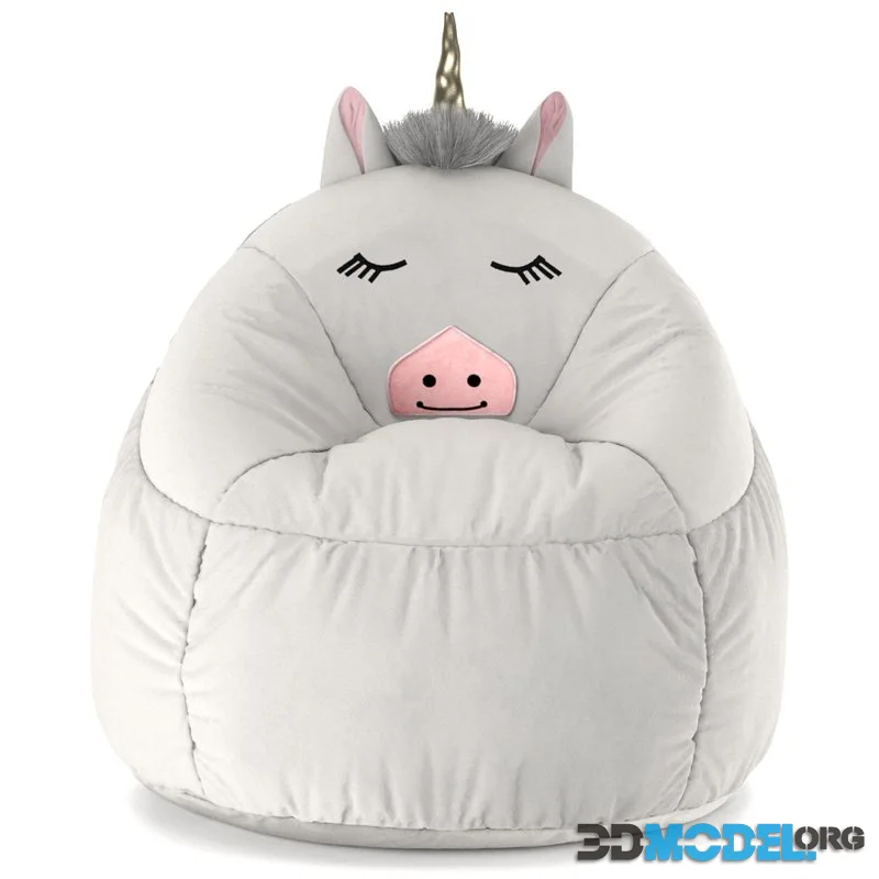 Kids Bean Bag Chair White Unicorn - Pillowfort