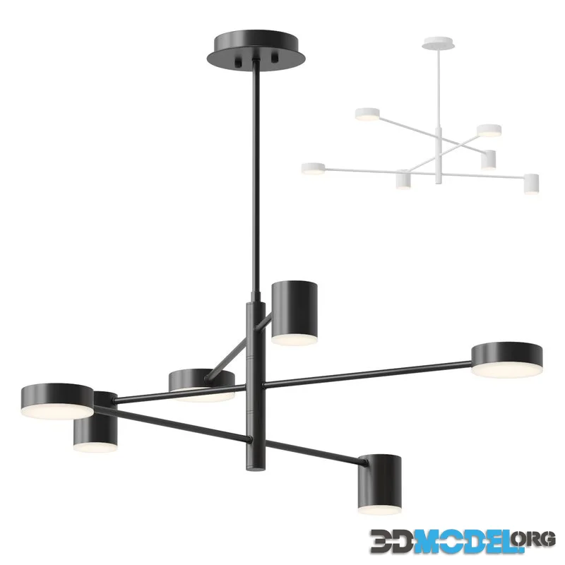 Laconic Scandinavian-style LED chandelier with rotatable elements Lampatron MOTVIKT 6
