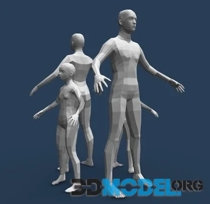 Low Poly Family Base Meshes (PBR)