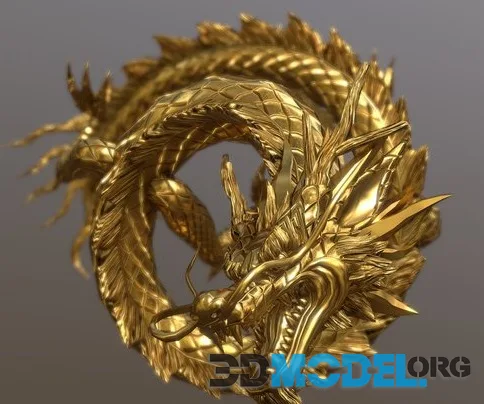 Lowpoly Rigged Gold Dragon (PBR)