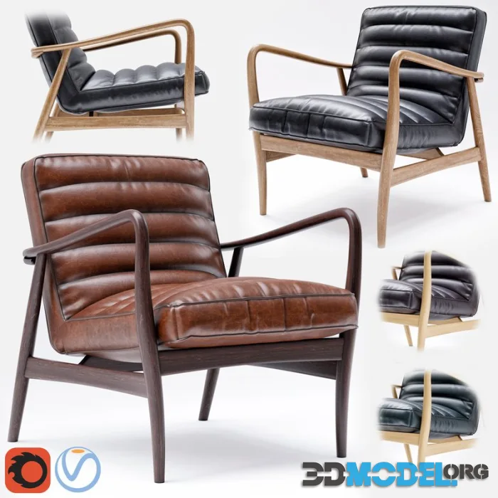 Mid Century Leather Armchair