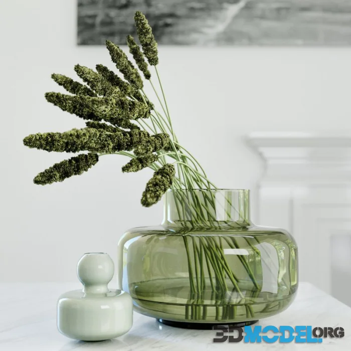 Modern grass arrangement in a vase
