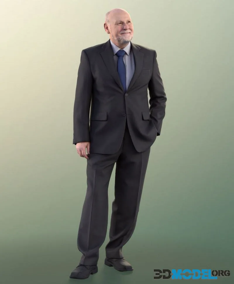 Old Businessman standing hand in pocket (PBR)