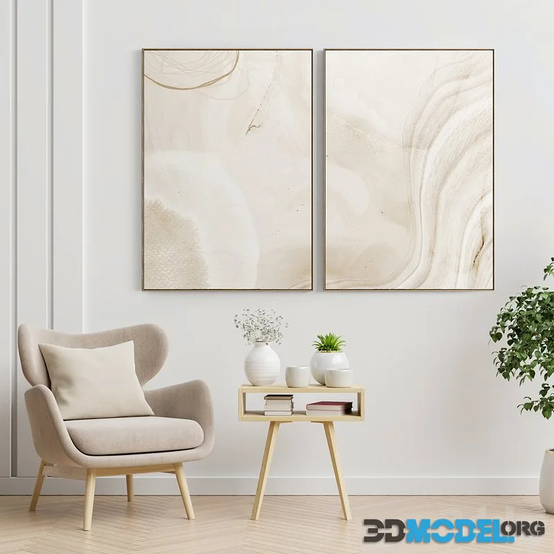 Plaster Two Photo Frame E-34