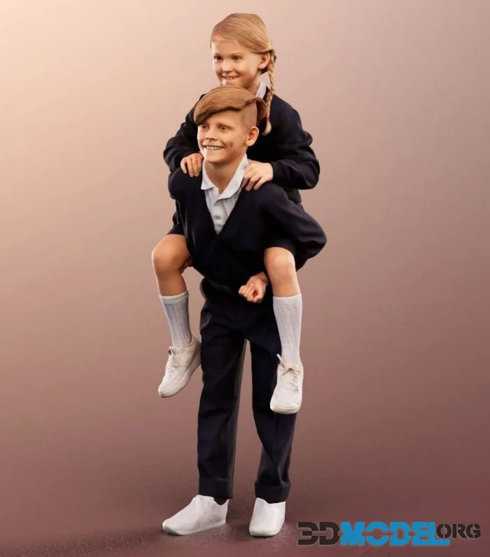Playing Schoolkids Couple (PBR)