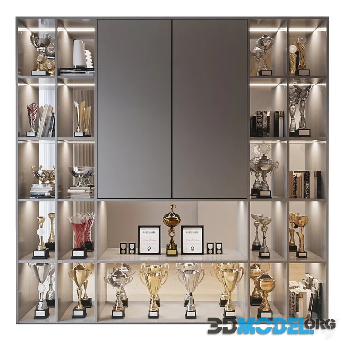 Rack with awards