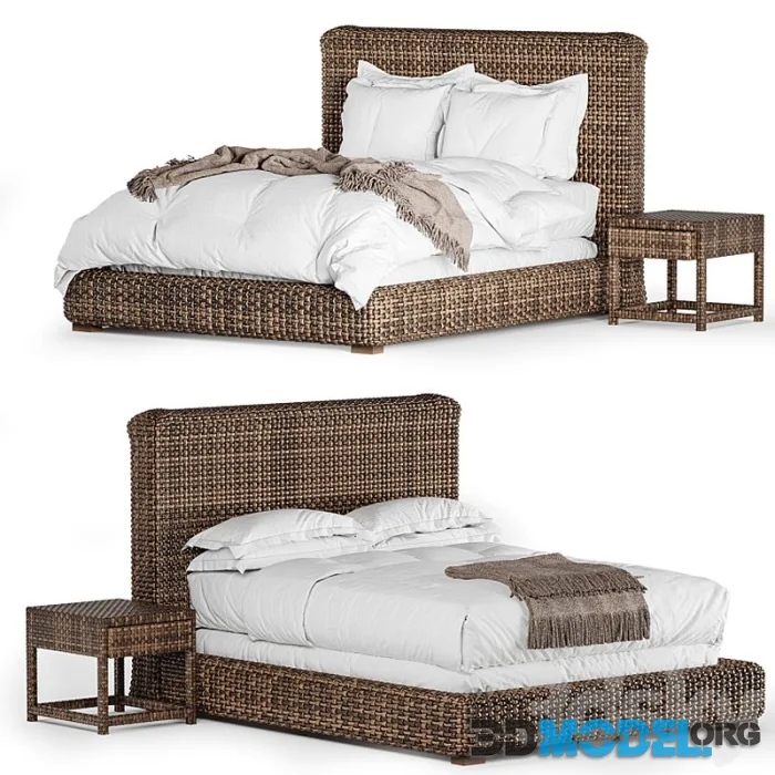 Restoration Hardware Antilles rattan bed