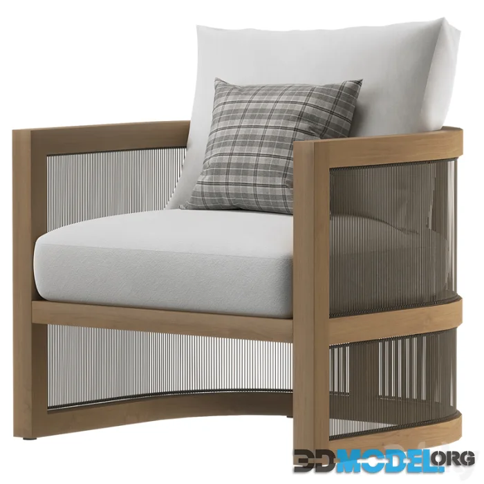 RH Capri Teak Swivel Lounge Chair
