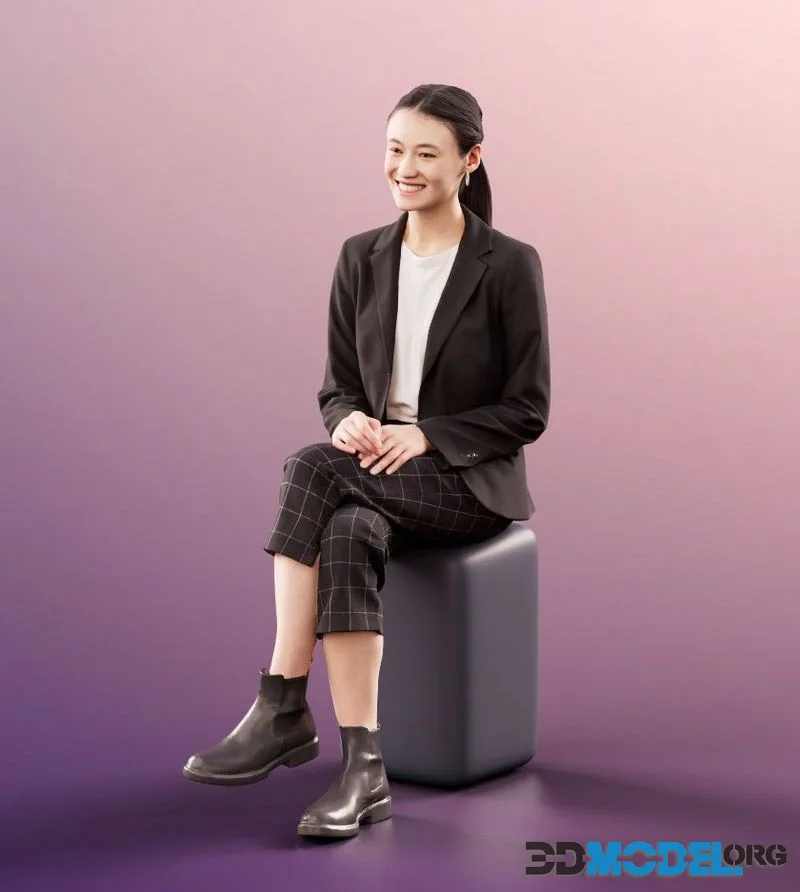 Sitting Woman Crossed Legs (PBR)