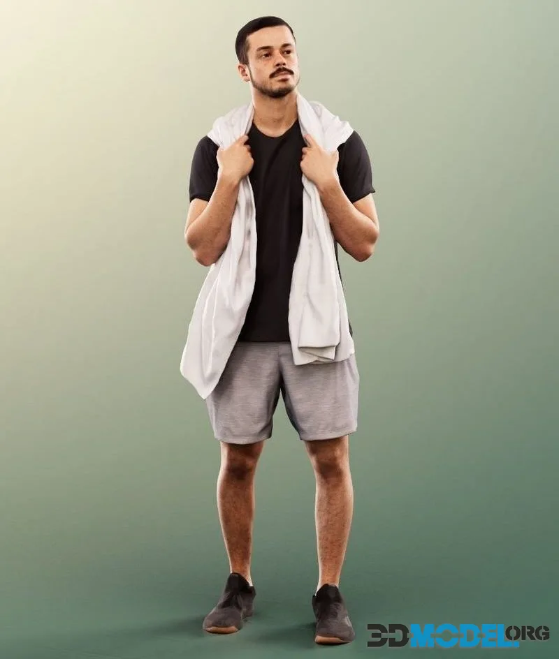 Standing Athletic Man With Towel (PBR)