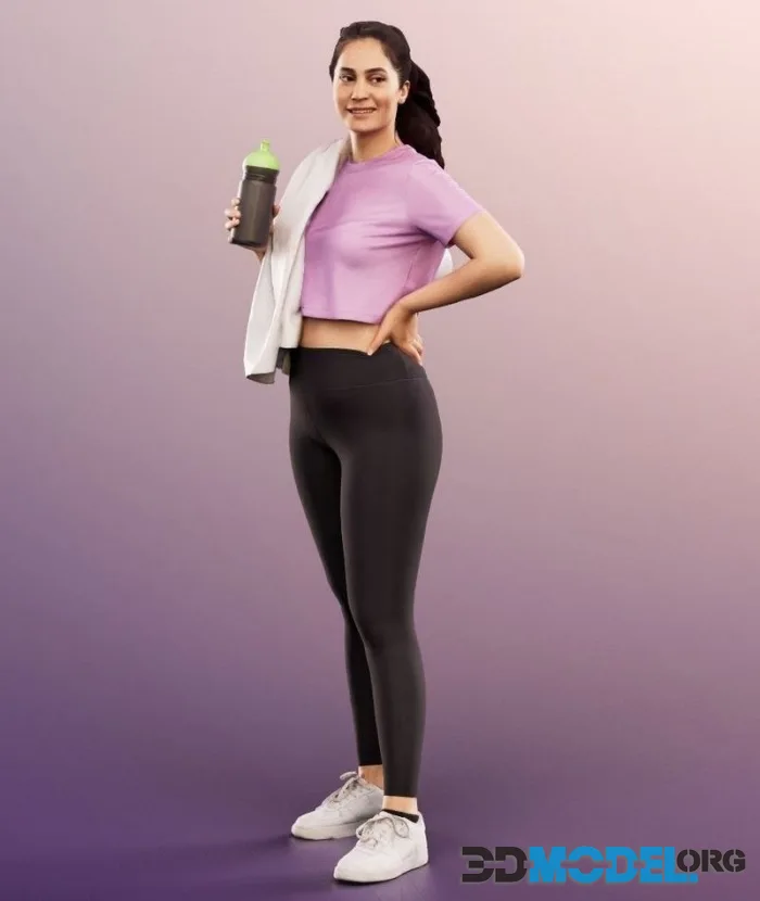 Standing Athletic Woman Drinking (PBR)