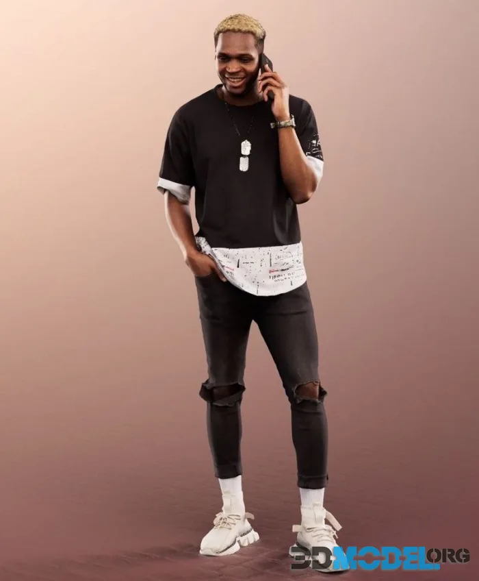 Standing Black Man Phone Call (PBR)