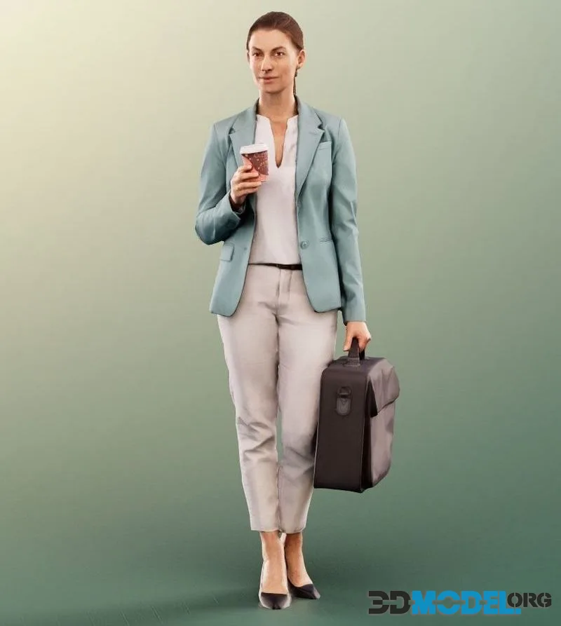 Standing Business Woman With Bag (PBR)