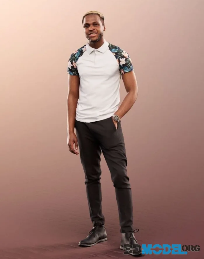 Standing Casual Black Man (PBR)