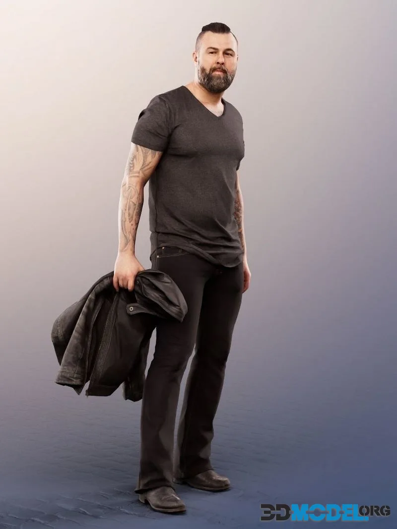 Standing Casual Man Holding Jacked (PBR)