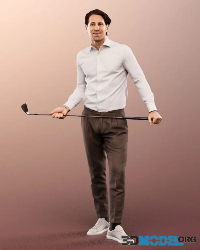 Standing Golf Player With Golf Club (PBR)