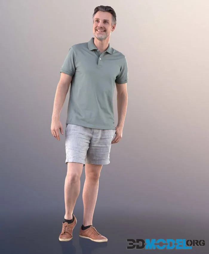 Standing Man In Polo Shirt Smiling (PBR)