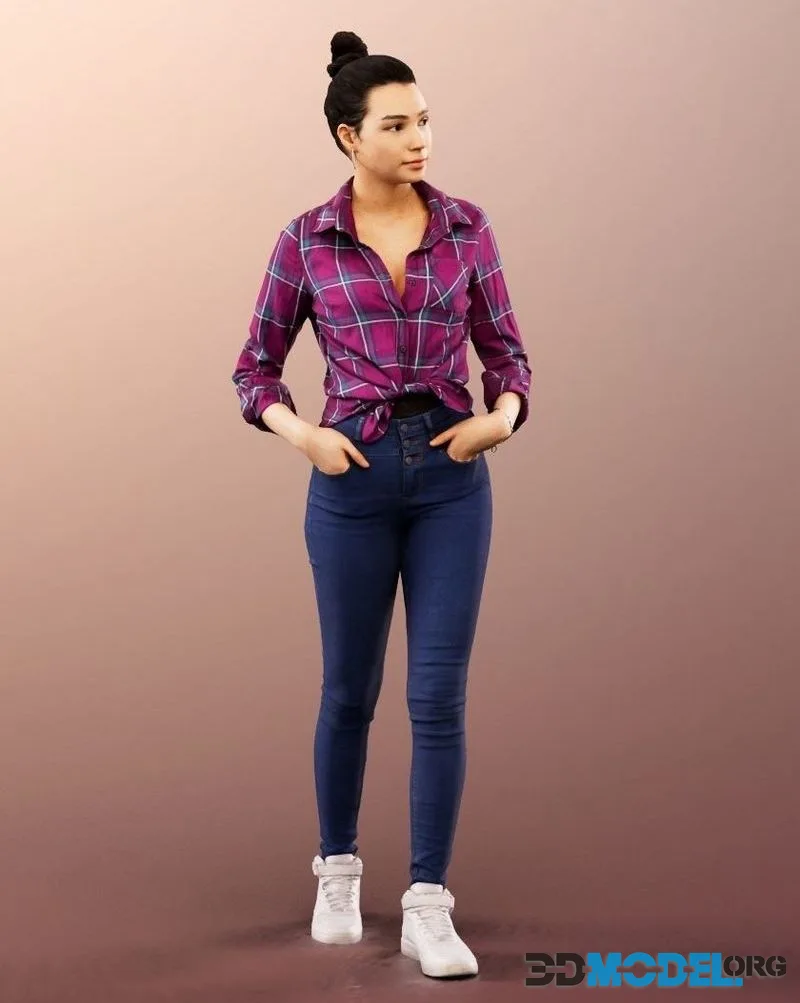 Standing Young Woman Hands In Pocket (PBR)