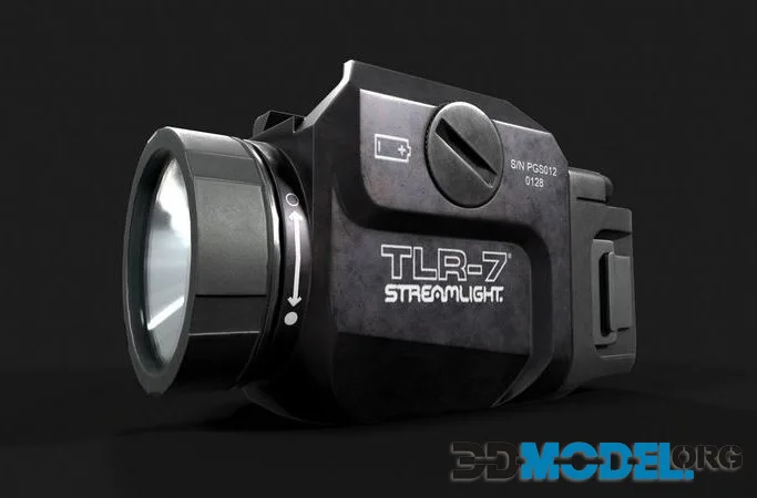 Streamlight TLR7 Compact Handgun Weapon Mounted Light low-poly (PBR)