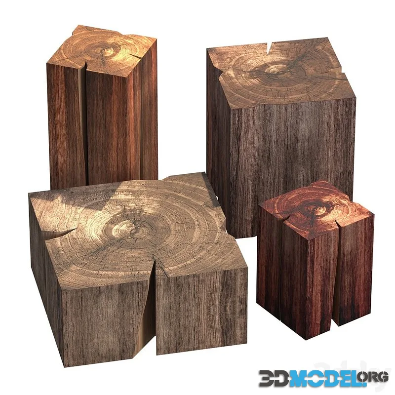 Stump coffee tables (square shape)