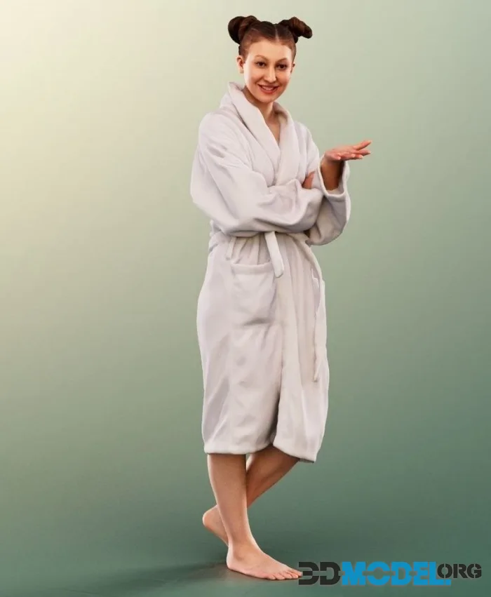 Talking Woman Wearing A Bathrobe (PBR)