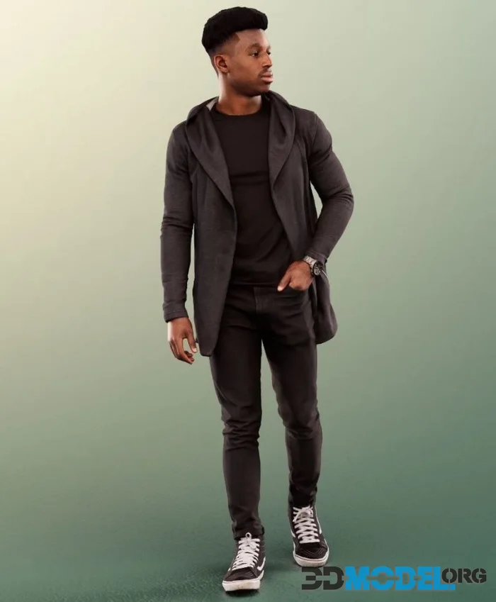 Walking Casual Black Man (PBR)