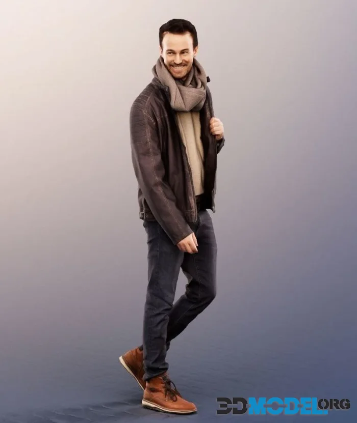 Walking Casual Man In Winter Outfit (PBR)
