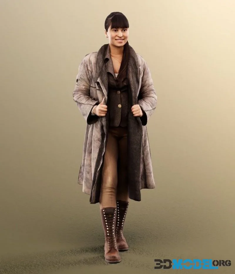Walking Elegant Woman With Coat (PBR)