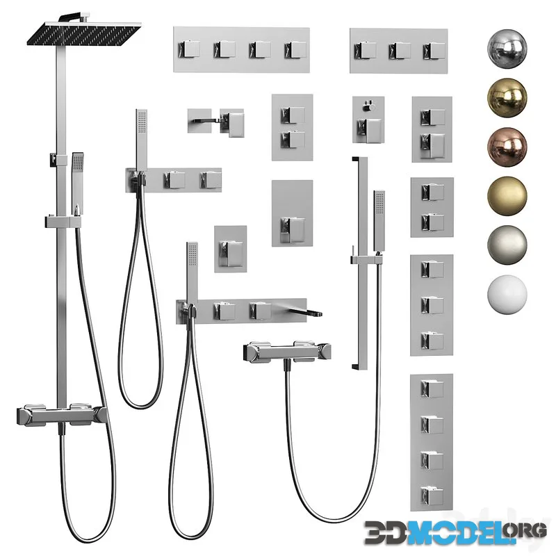 Wall mounted faucet set Cisal HI-RISE