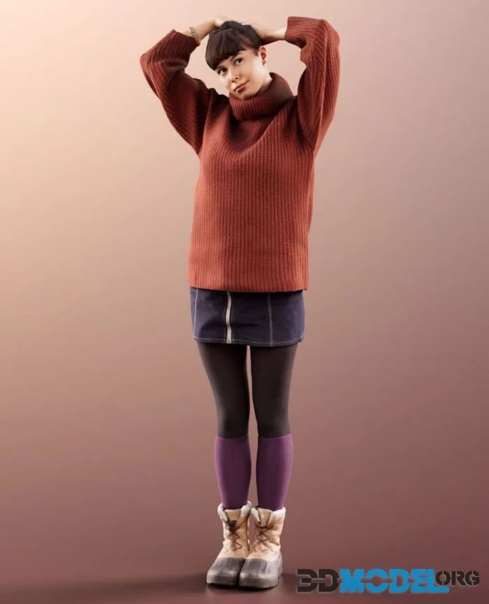 Young Woman Tying Her Hair (PBR)